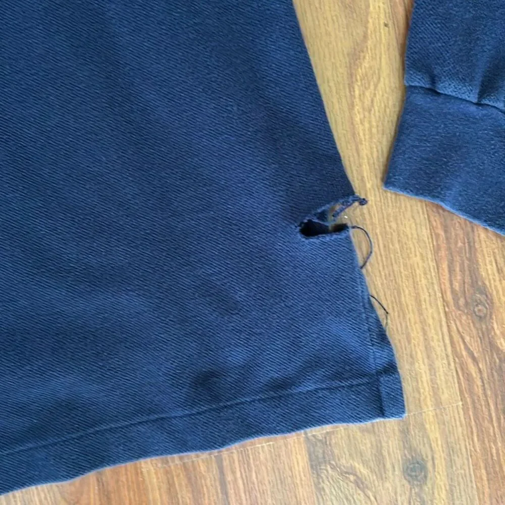 Polo Ralph vintage Lauren Blue polo rugby shirt long sleeve THRASHED M